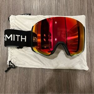Smith Optics 4D Mag XL Ski Snowboard Goggles - Black with ChromaPop Red Mirror